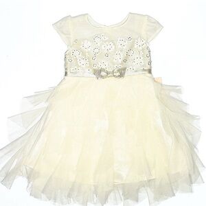 Jona Michelle Cream Dress with Floral Details